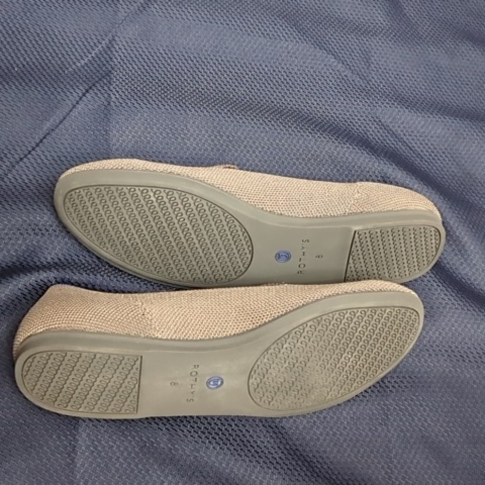Rothy's Brown Knit Slip-On Loafers with Blue Trim - Picture 4 of 4